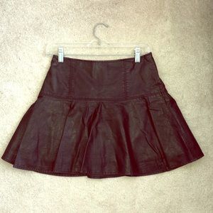 Free People Vegan Leather Mini Skirt